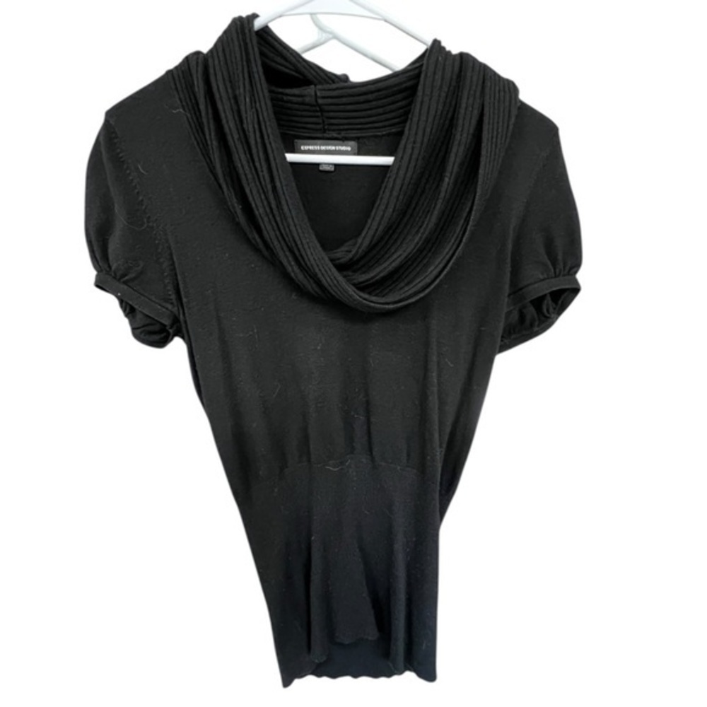 Express Elegant Black Cowl Neck Sweater - Picture 1 of 5